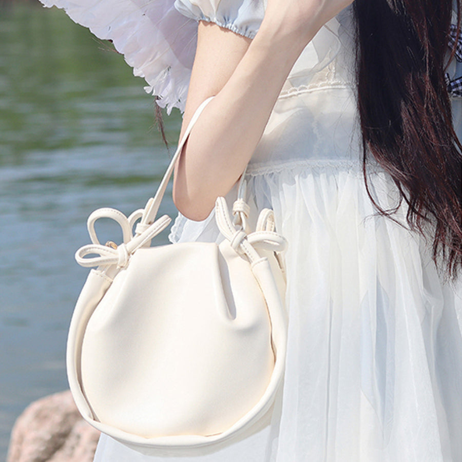 Lolita Pearl Pleated Cloud Crossbody Bag