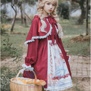 Little Red Riding Hood Sweet And Lovely Lolita Jumper Skirt S22812