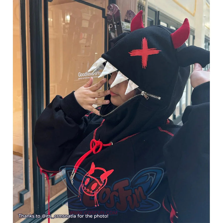 【Ready To Ship + Free Shipping】Cosfun Original Halloween Animal Tales Demon Bat Black Full Zip