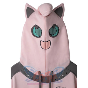 Cosfun Original Dreamy Melody Pink Cosplay Full Zip Hoodie A00007 Sweatshirt