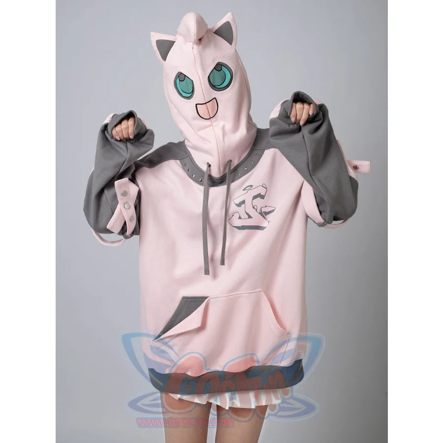 Cosfun Original Dreamy Melody Pink Cosplay Full Zip Hoodie A00007 Sweatshirt