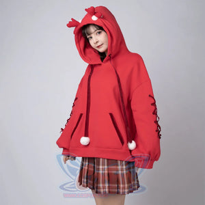 Ready To Ship Cosfun Original Snowball Elk Red Christmas Hoodie C00164 Sweatshirt