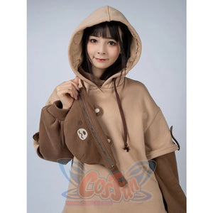 Winter Bear Detachable Bag Fake Two-Piece Fleece Hoodie Mp006068 Sold Out! Sweatshirt