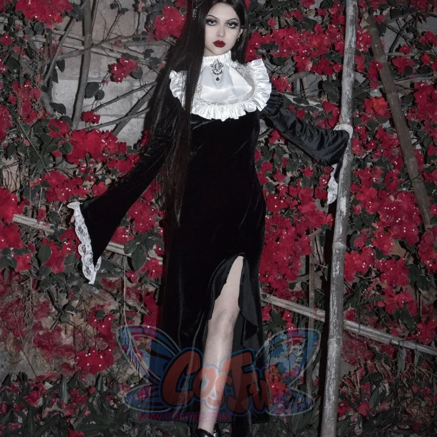 Medieval Vampire Lace Velvet Long Sleeve Fishtail Dress