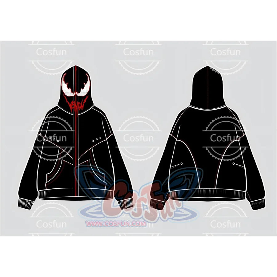 Cosfun Original Black Red Cosplay Hoodie A00005 Sweatshirt