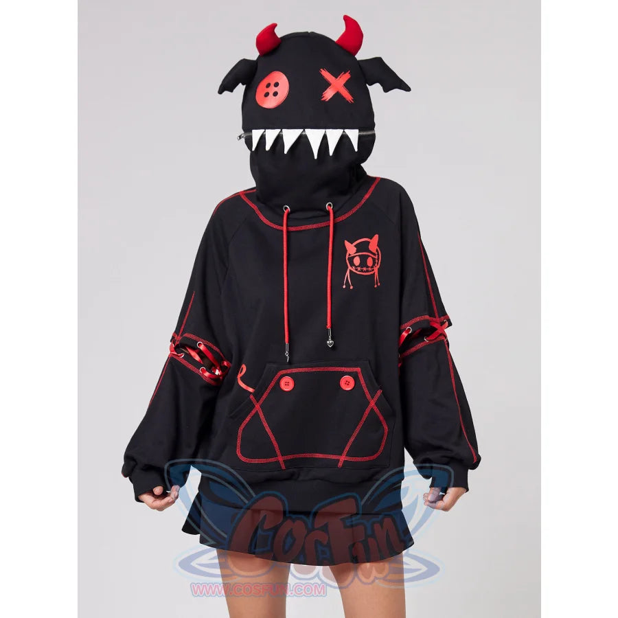 Original Black Devil Bat Hooded Hoodie If0003 Sweatshirt