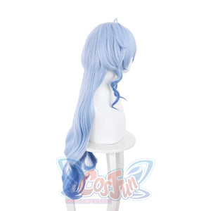 Genshin Impact Ganyu Cosplay Wigs Pale Blue Gradient Hair C00646