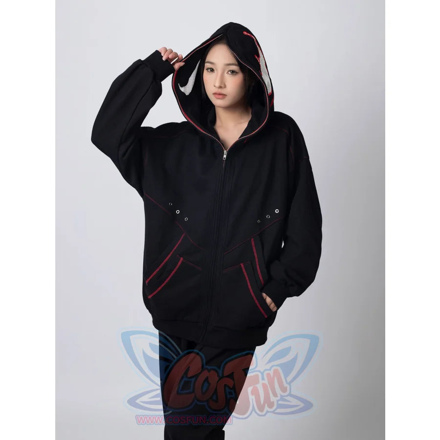 Cosfun Original Black Red Cosplay Hoodie Jacket A00005 Sweatshirt