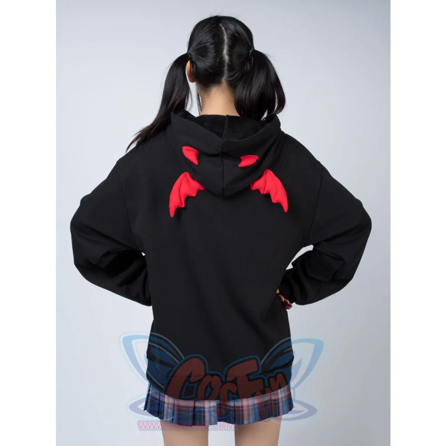 Little Devil Wings Character Oversize Hoodie Sweatshirt Mp005920