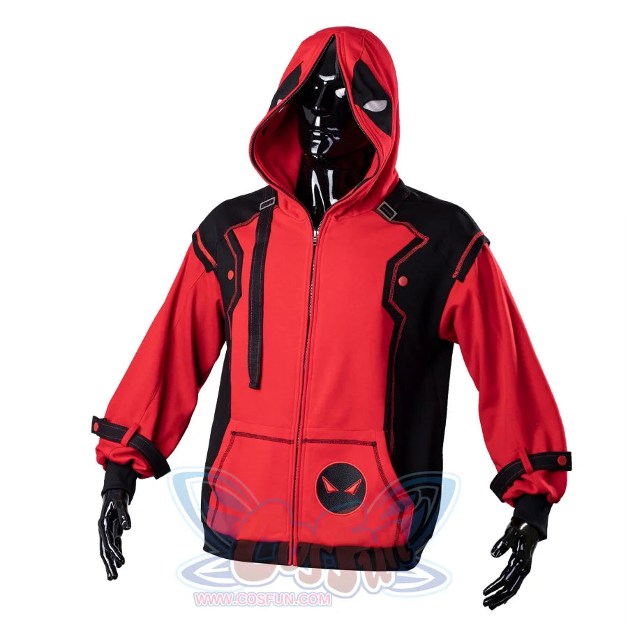 Ready To Ship Cosfun Original Deadpool Wade Winston Wilson Zip-Up Hoodie Sweatshirt If0005