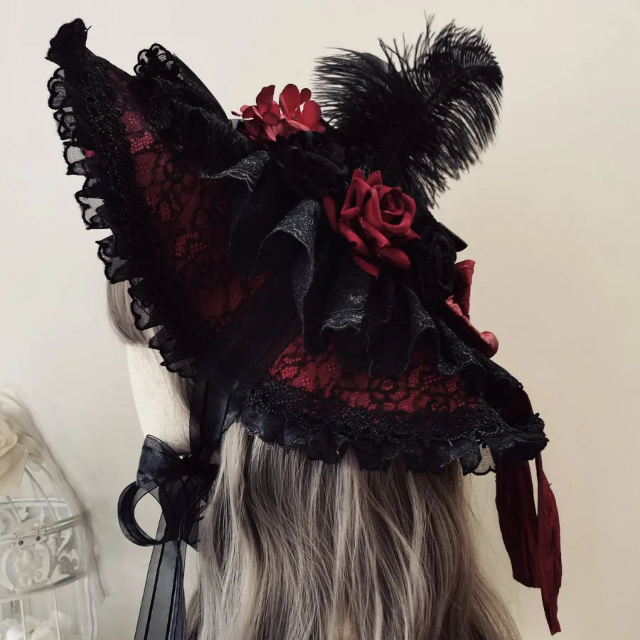 Original Gorgeous Lolita Wide Brim Lace Hat