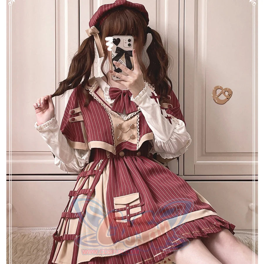 Vintage Detective Style Lolita Jumper Skirt Sets S22589