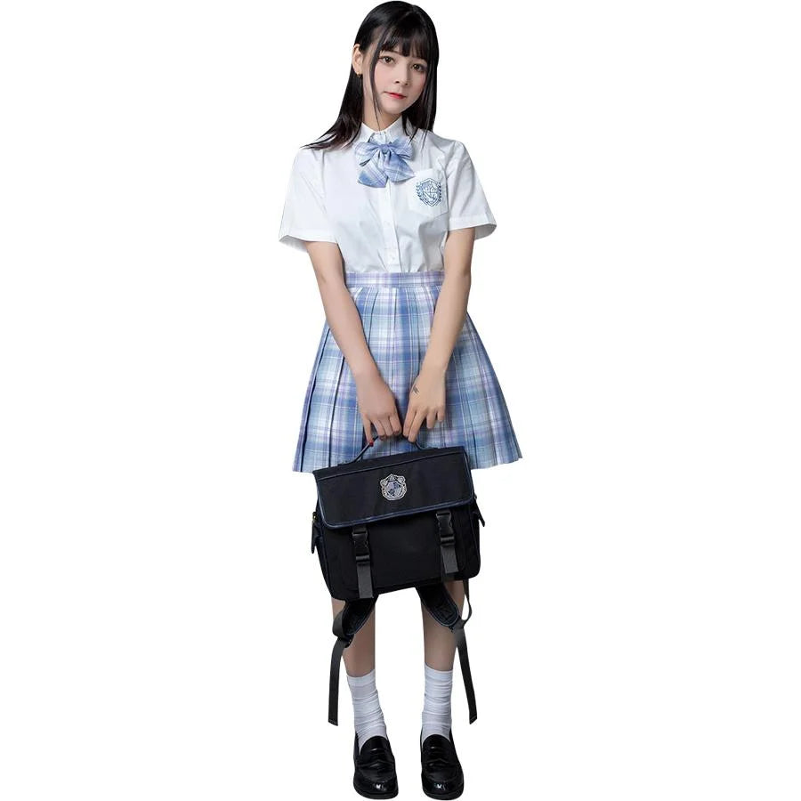 Clear Sky Jk School Uniform Blue Plaid Pleated Skirt Mp006132