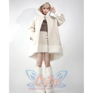 Woolen Coat Plaid Shorts Winter Warm Suit S22431