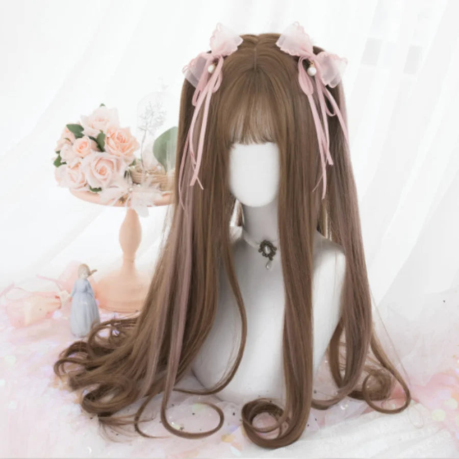 Daily Gradual Change Long Curly Hair Lolita Wig S22223 Brown