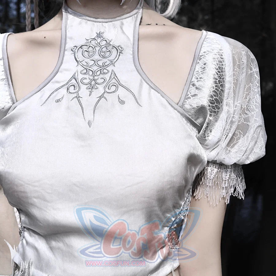 Gothic Embroidery Dragon Scale Bubble Sleeve Hollowed-Out Top