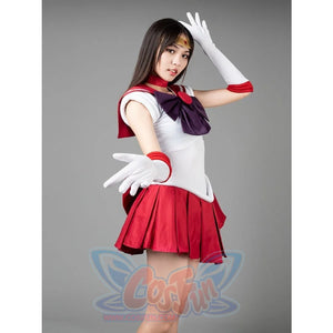 Sailor Moon Mars Hino Rei Cosplay Costumes Red Suit Mp000570