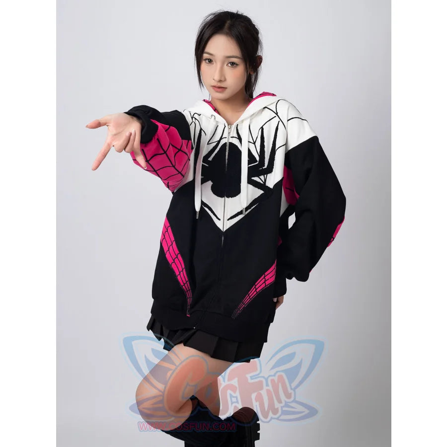 Cosfun Original Girl Spider Theme Cosplay Derivative Hoodie Jacket A00003 Sweatshirt