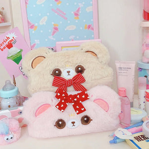 Lovely Lolita Woolen Bear Makeup Bag