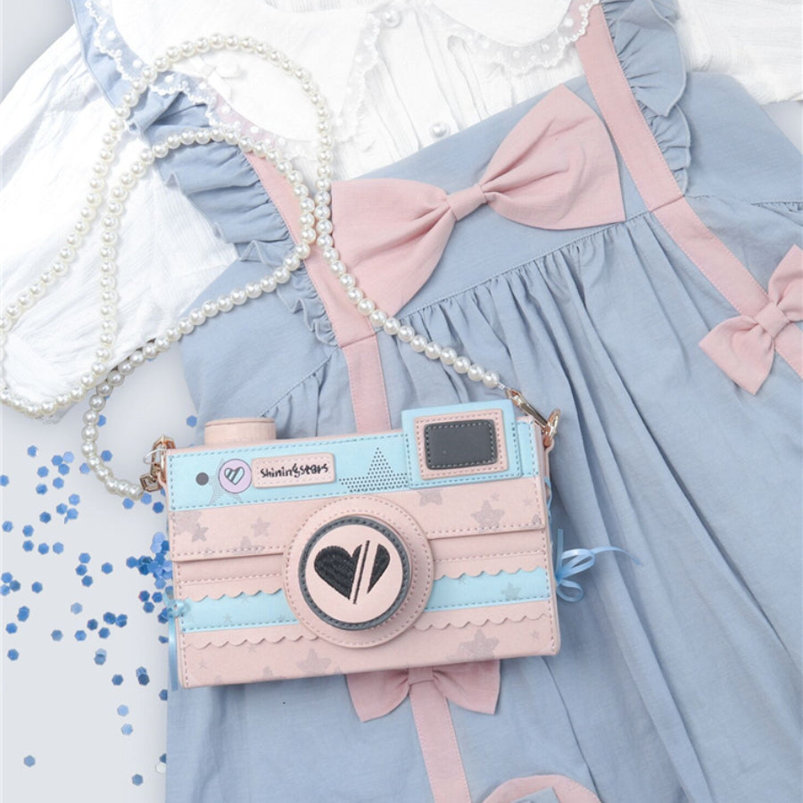 Sweet Pearl Chain Camera Crossbody Bag