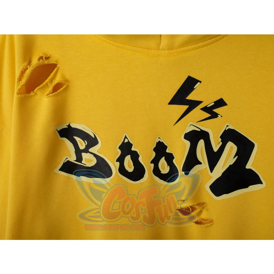 Cosfun Original Cute Electric Critter Yellow Grunge Cosplay Full Zip Hoodie A00006 Sweatshirt