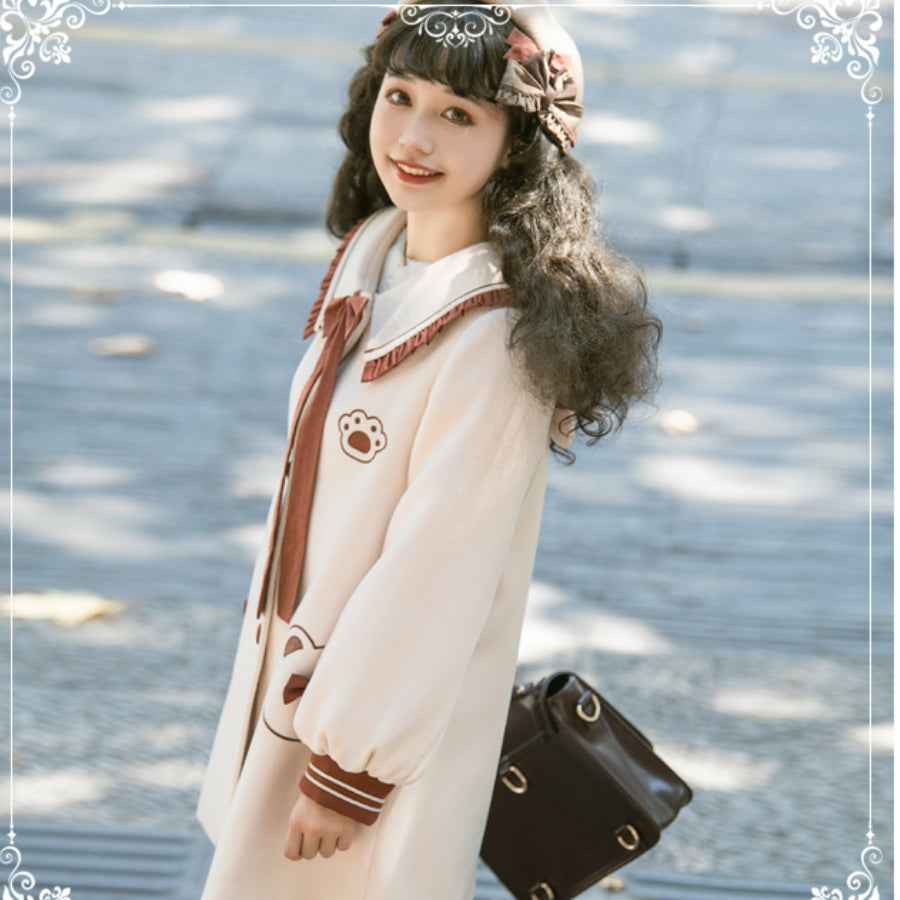 Japanese College Style Vintage Lolita Woolen Coat