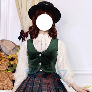 College Style Elegant Winter Velvet Lolita Vest