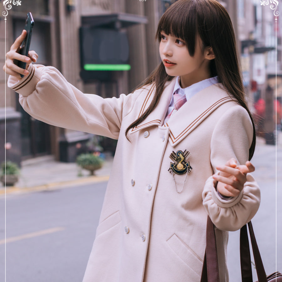 Spring Autumn Lolita Thicken Woolen Coat