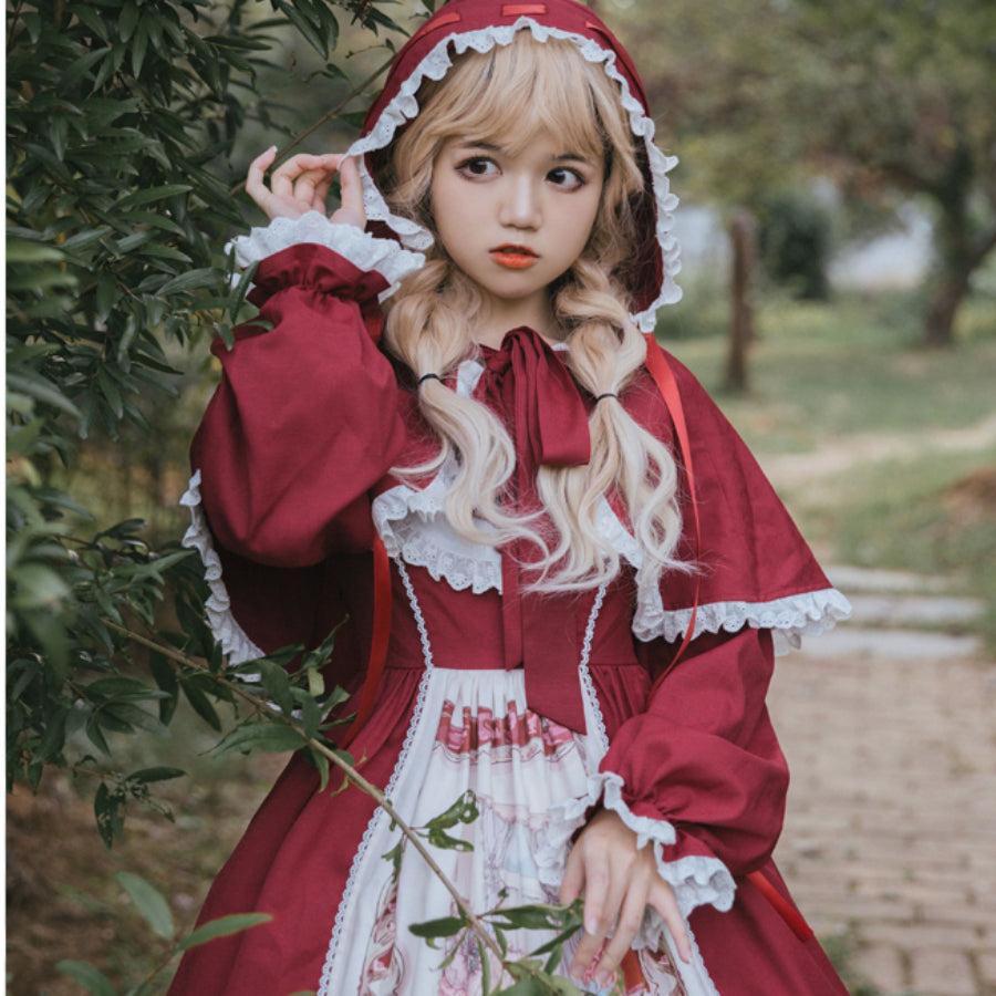 Little Red Riding Hood Sweet and Lovely Lolita Jumper Skirt S22812