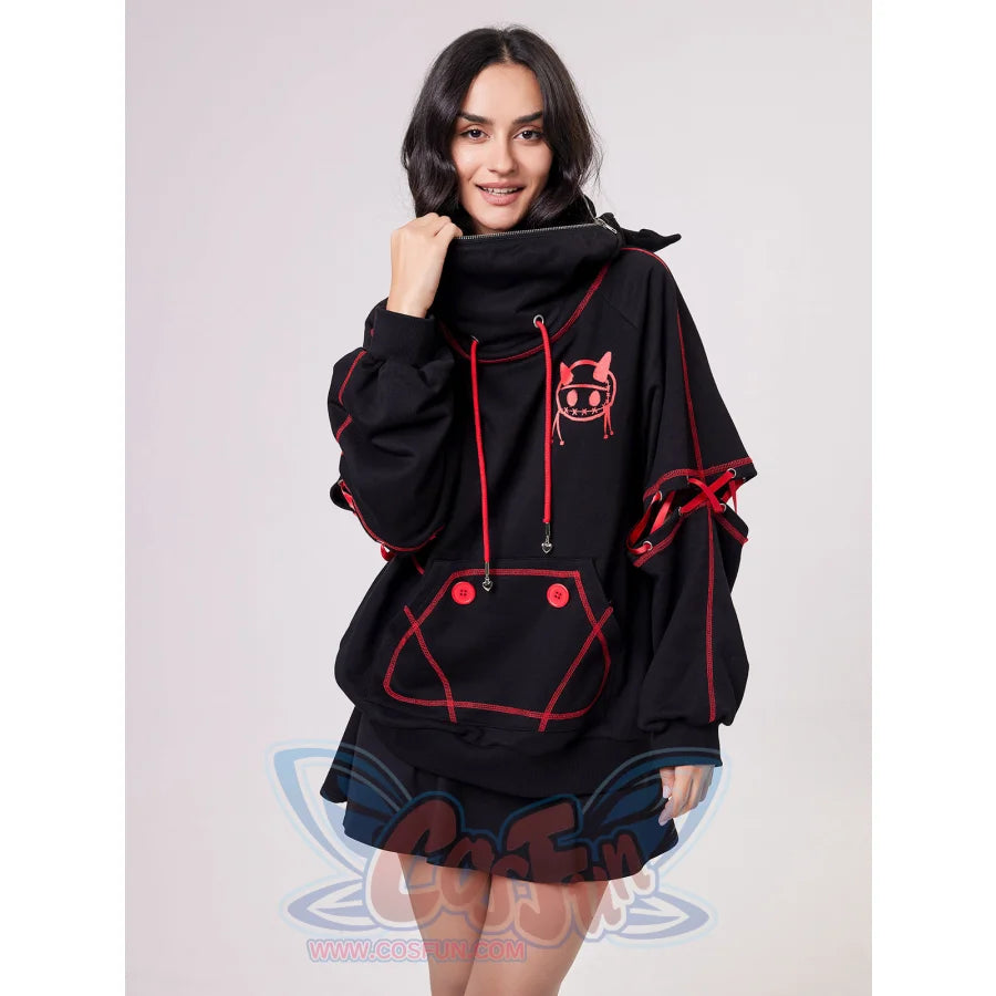 Original Black Devil Bat Hooded Hoodie If0003 Sweatshirt