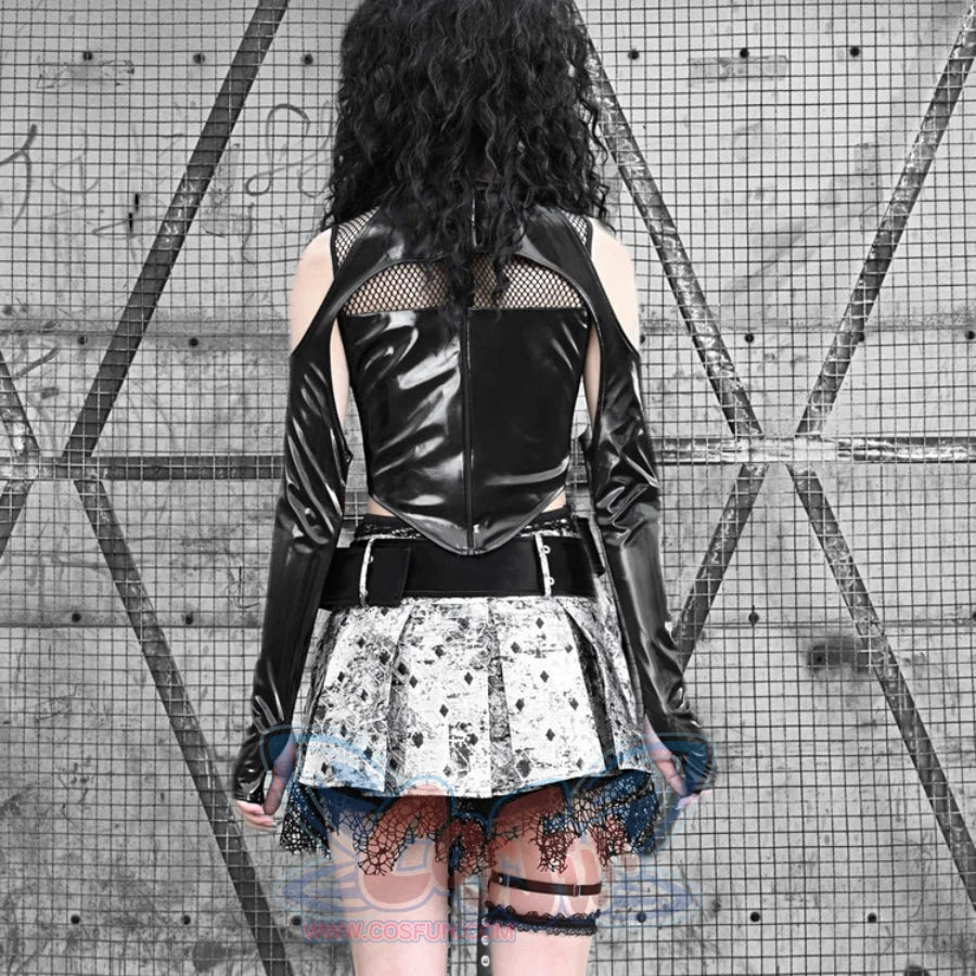 Spice Girl Gothic Fishnet Pleated Short Skirt