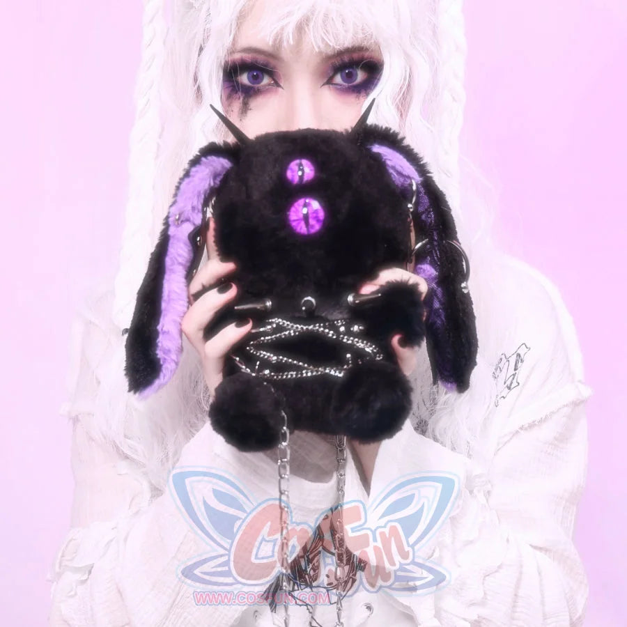 Demon One-Eyed Rabbit Woolen Crossbody Bag