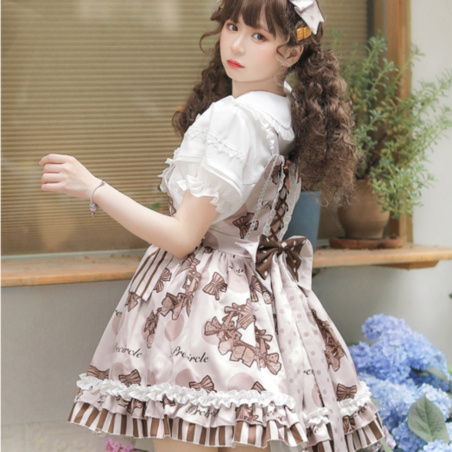 Daily Sweet and Lovely Lolita Jumper Skirt Two Piece Sets