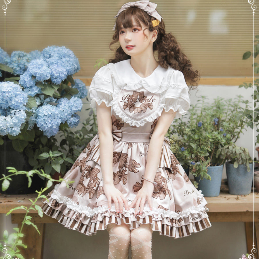 Daily Sweet and Lovely Lolita Jumper Skirt Two Piece Sets