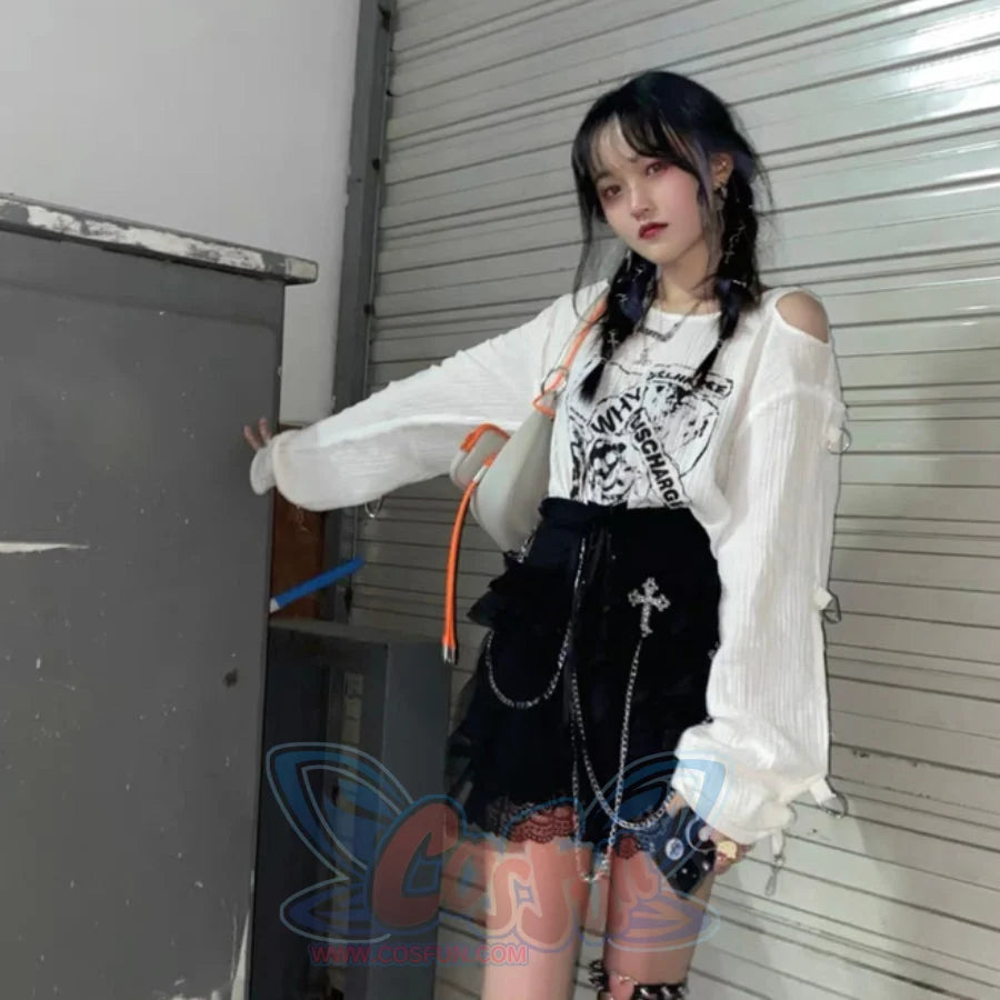 Gothic Chain Multilayer Lace Short Pantskirt