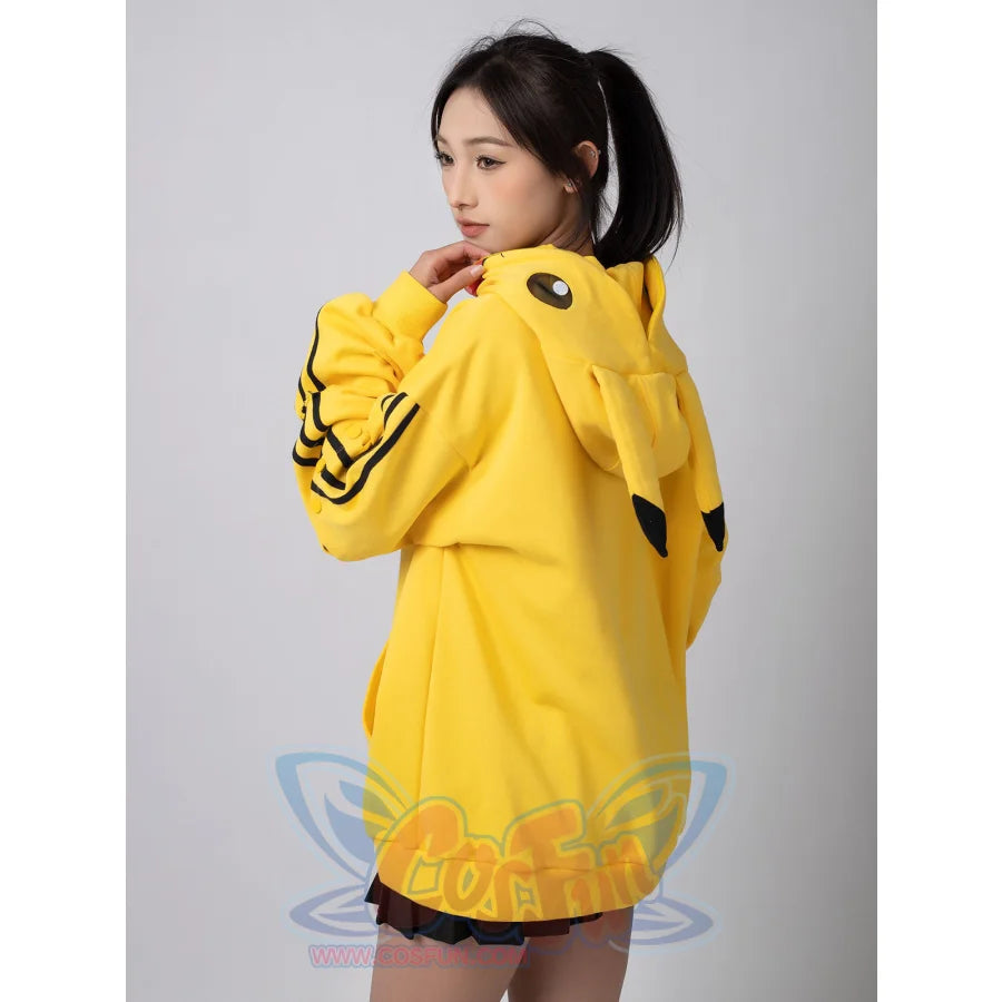 Cosfun Original Cute Electric Critter Yellow Grunge Cosplay Full Zip Hoodie A00006 Sweatshirt