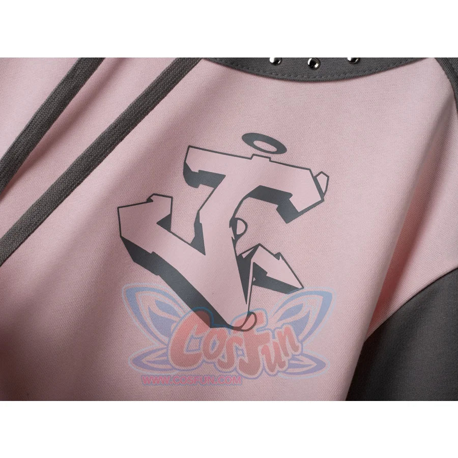 Cosfun Original Dreamy Melody Pink Cosplay Full Zip Hoodie A00007 Sweatshirt