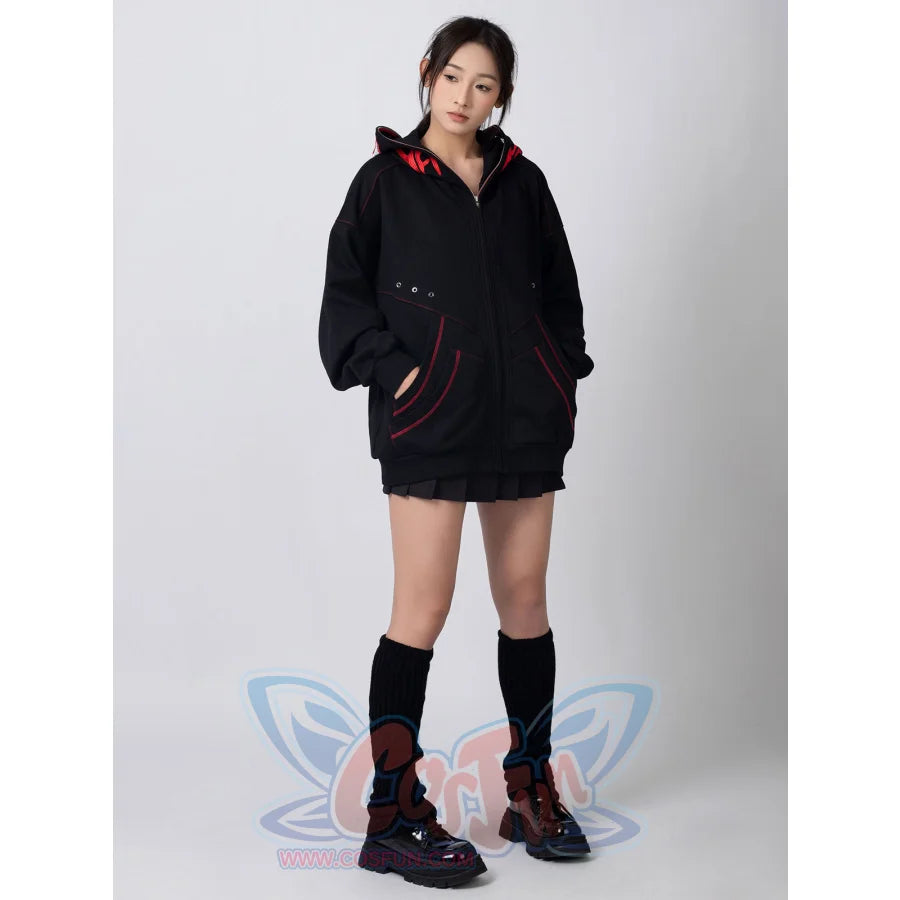 Cosfun Original Black Red Cosplay Hoodie Jacket A00005 Sweatshirt