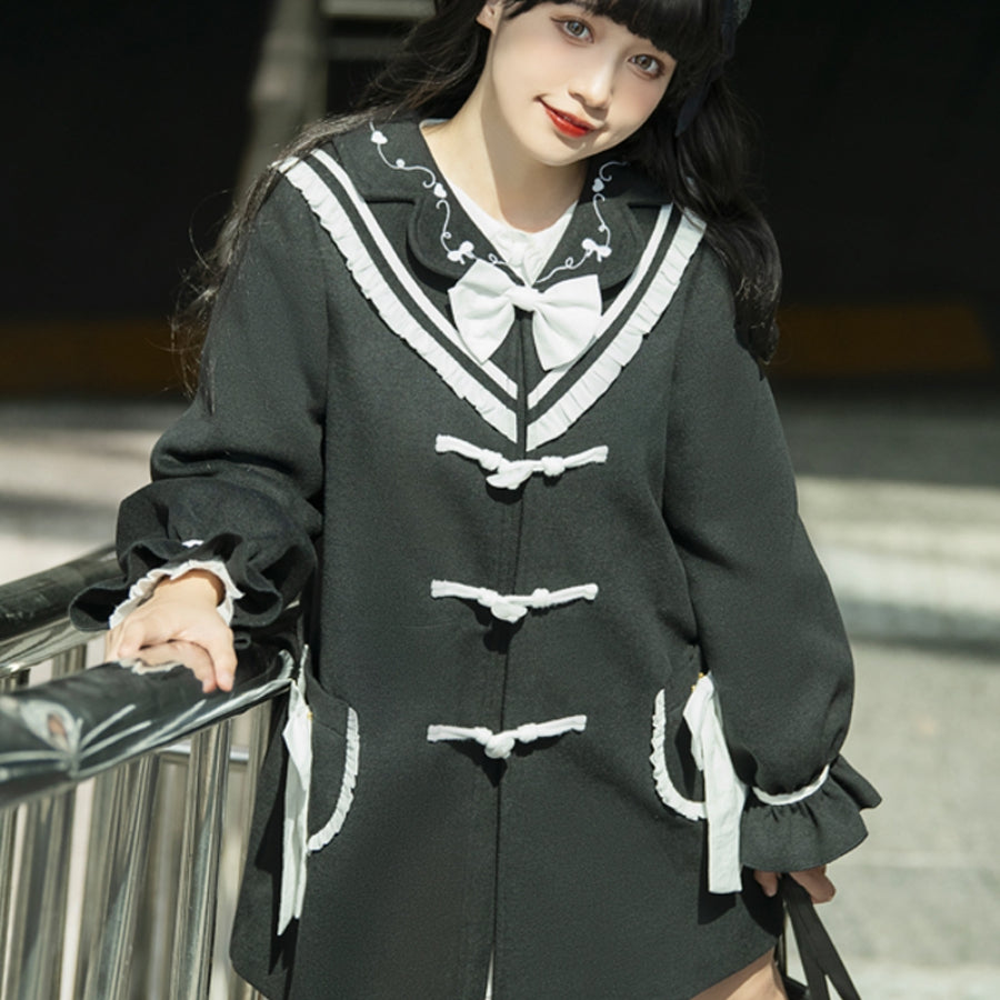 Japanese College Style Lolita Woolen Coat