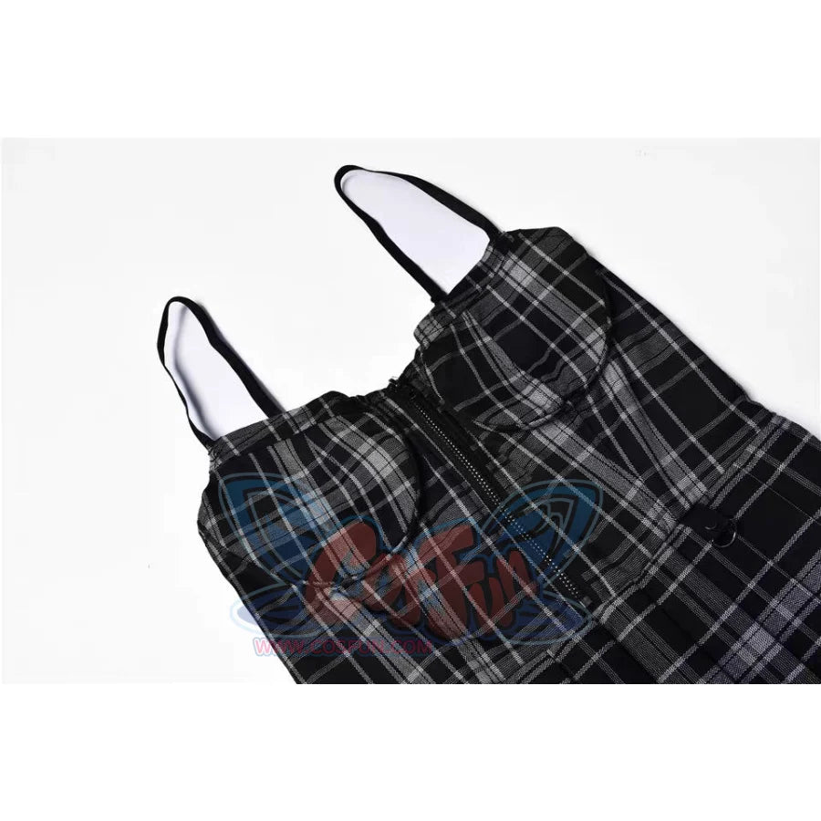 Gothic Grunge Spaghetti Strap Plaid Mini Dress Mp005895 Dress