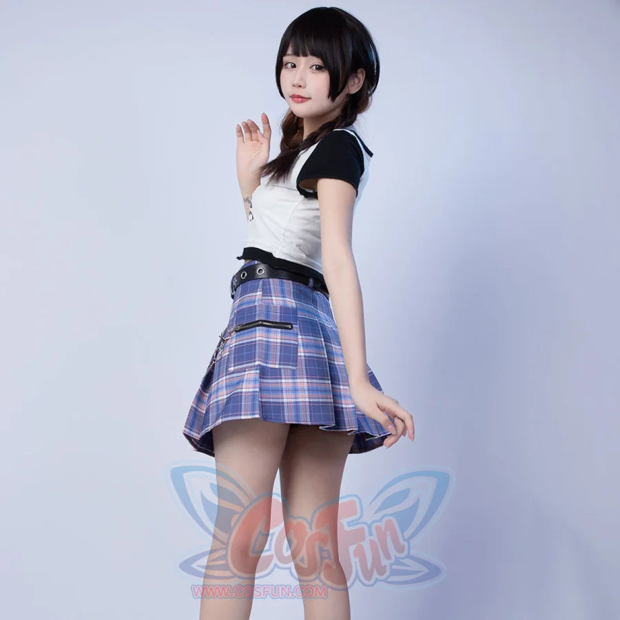 Harajuku Plaid Jk Skirt Women High Waist Mini Tennis A-Line Skirts J30084