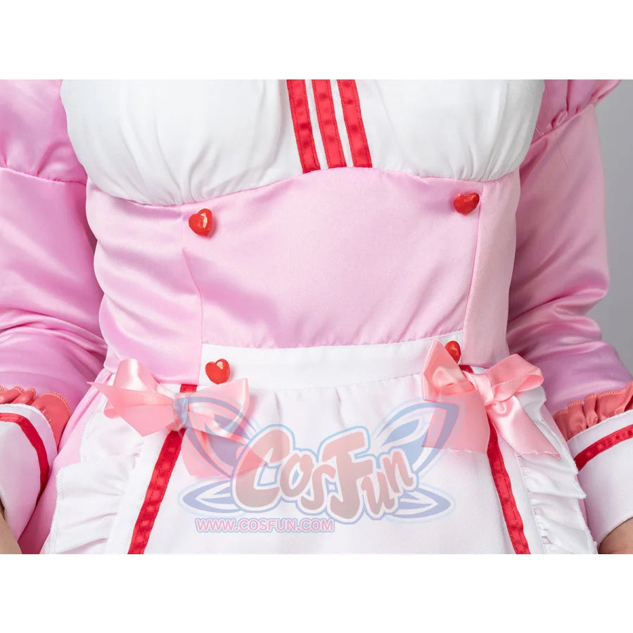 【Ready To Ship】Nekopara Chocola Cosplay Costume Pink Maid Outfit C00657 Costumes