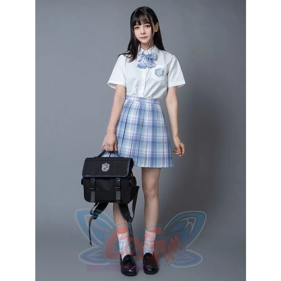 Clear Sky Jk School Uniform Blue Plaid Pleated Skirt Mp006132