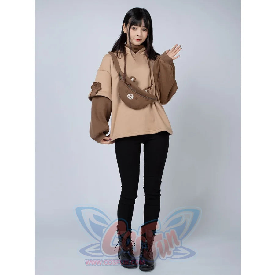 Winter Bear Detachable Bag Fake Two-Piece Fleece Hoodie Mp006068 Sold Out! Sweatshirt