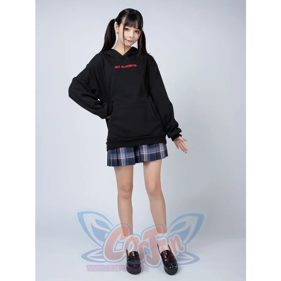 Little Devil Wings Character Oversize Hoodie Sweatshirt Mp005920