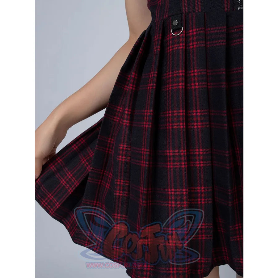 Gothic Grunge Spaghetti Strap Plaid Mini Dress Mp005895 Dress