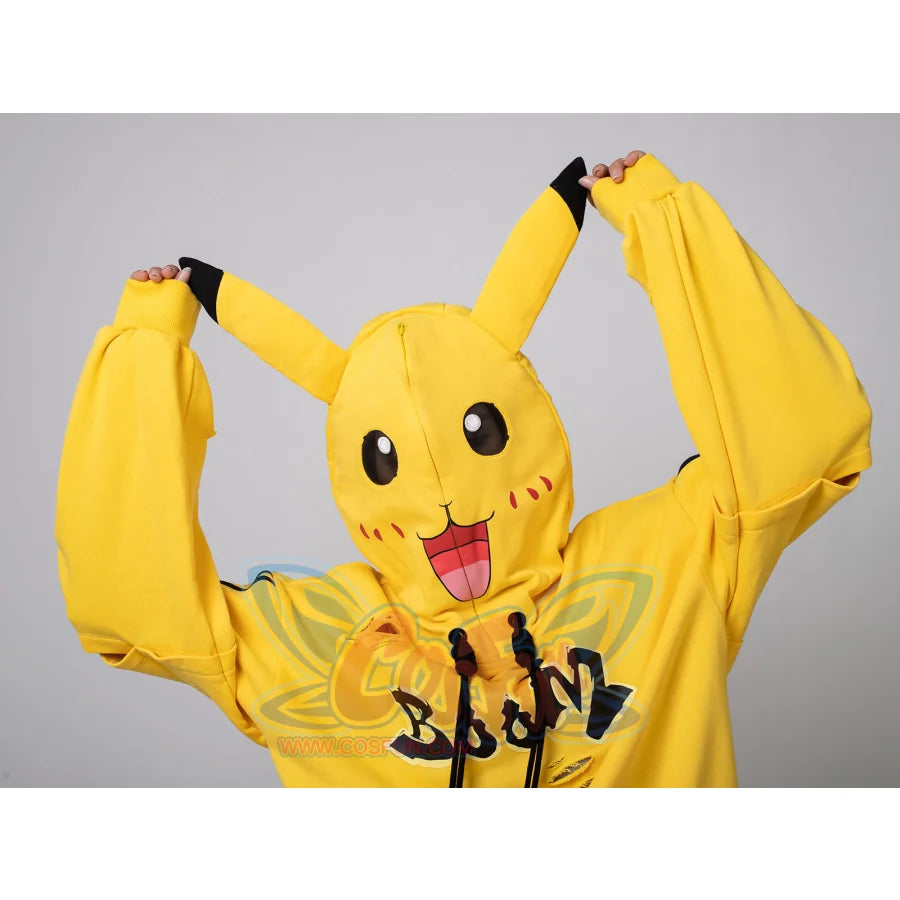 Cosfun Original Cute Electric Critter Yellow Grunge Cosplay Full Zip Hoodie A00006 Sweatshirt