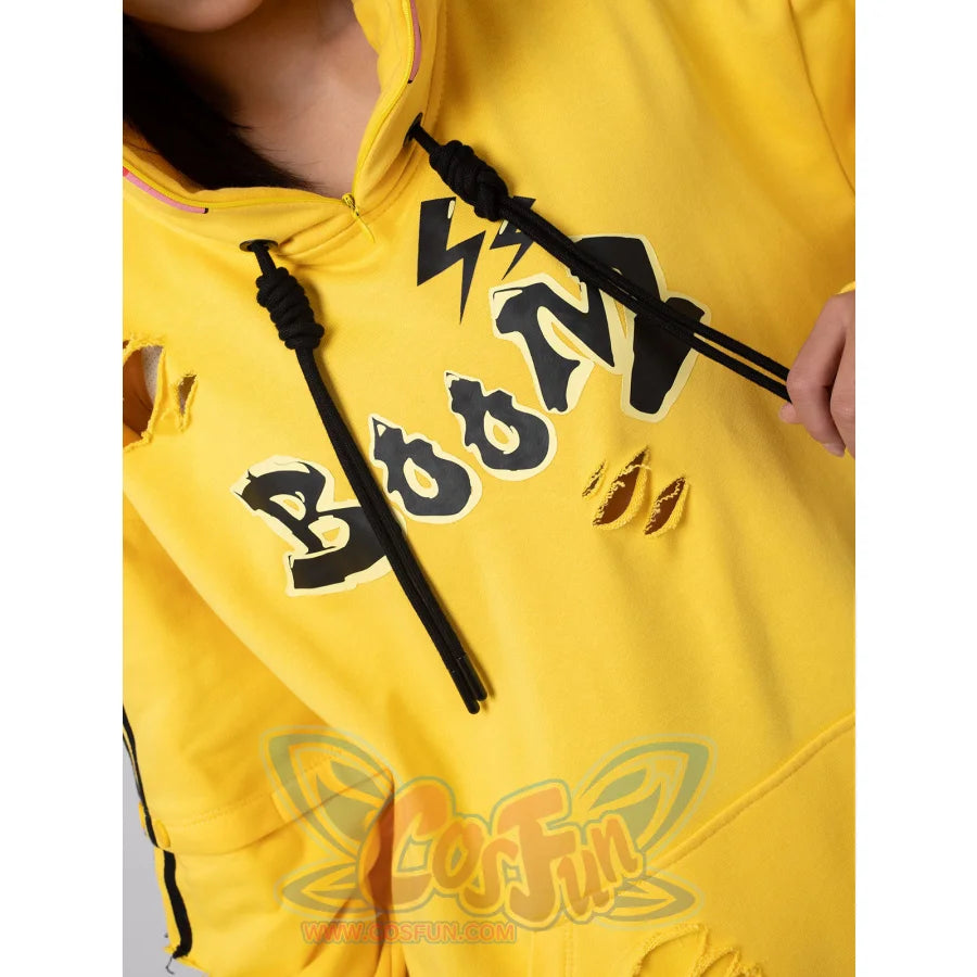 Cosfun Original Cute Electric Critter Yellow Grunge Cosplay Full Zip Hoodie A00006 Sweatshirt