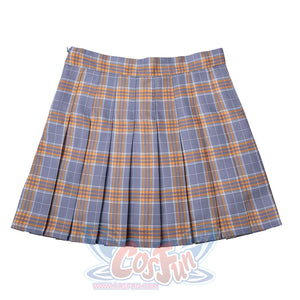 Ready To Ship Jk High Waist Yellow Plaid Pleated Skirts C00169 Plaid / L School Uniform