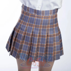 Jk High Waist Pleated Skirts C00169 Yellow Plaid / Xxl School Uniform